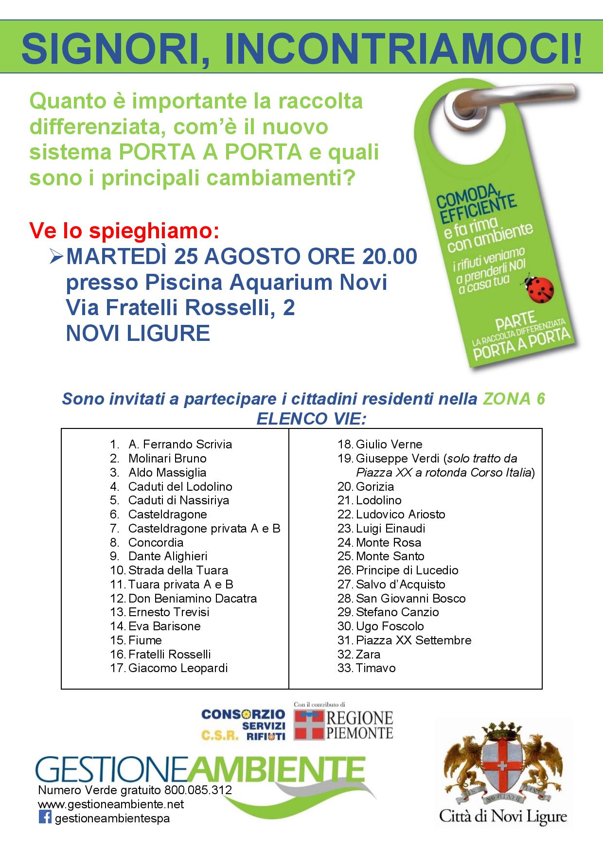 Porta a porta nella zona 6